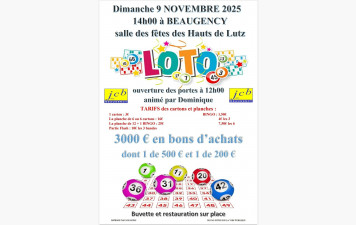LOTO du Judo Club de BEAUGENCY, le dimanche 09 novembre 2025